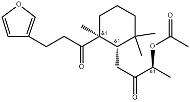 8-Acetoxy-15,16-epoxy-8,9-secolabda-13(16),14-diene-7,9-dione 化学構造式