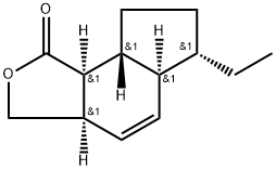 (+/-)-1α-Ethyl-5β-(hydroxymethyl)-3aβ,4,5,7aα-tetrahydroindan-4β-carboxylic Acid γ-Lactone Structure