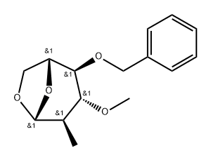 .beta.-D-Glucopyranose, 1,6-anhydro-2-deoxy-2-methyl-3-O-methyl-4-O-(phenylmethyl)- 结构式