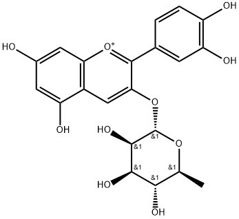 矢车菊素-3-O-鼠李糖苷,768299-10-1,结构式