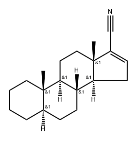 5α-Androst-16-ene-17-carbonitrile,7704-88-3,结构式