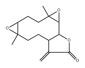 Bisoxireno[5,6:9,10]cyclodeca[1,2-b]furan-3(1bH)-one, decahydro-6a,9a-dimethyl-4-methylene- 化学構造式