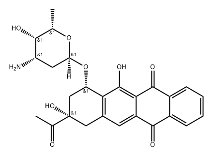 4-デメトキシ-11-デオキシダウノルビシン 化学構造式