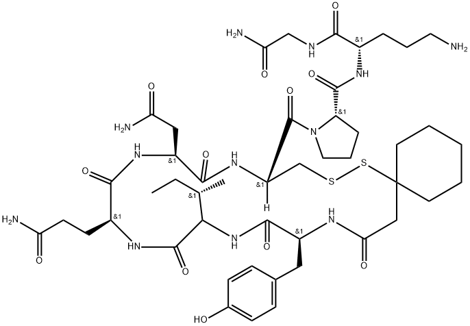 oxytocin, 1-(beta-mercapto-beta, beta-cyclopentamethylenepropionic acid)-Orn(8)- Structure