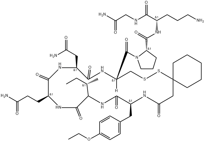 oxytocin, 1-(1-mercaptocyclohexaneacetic acid)-(OEt-Tyr)(2)-Orn(8)- 化学構造式