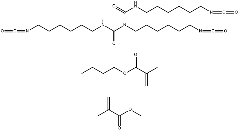 2-Propenoic acid, 2-methyl-, butyl ester, polymer with methyl 2-methyl-2-propenoate and N,N,2-tris(6-isocyanatohexyl)imidodicarbonic diamide|2-甲基-2-丙烯酸丁酯与2-甲基-2-丙烯酸甲酯和N,N',2-三(6-异氰酸根合己基)亚氨二甲酰胺的聚合物