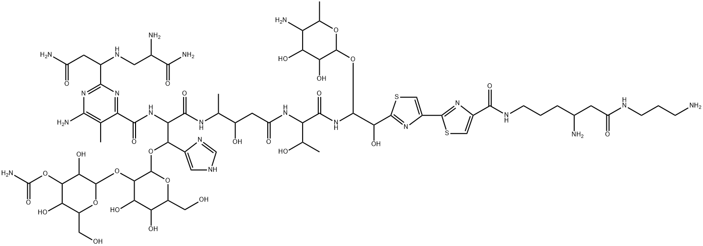 77368-63-9 N1-[4-Amino-6-[(3-aminopropyl)amino]-6-oxohexyl]-13-[(4-amino-4,6-dideoxy-α-L-talopyranosyl)oxy]-19-demethyl-12-hydroxybleomycinamide