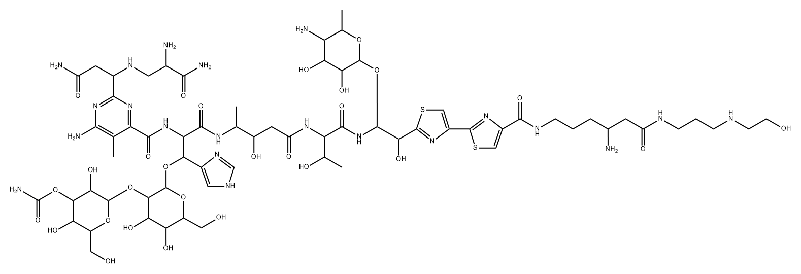 13-[(4-Amino-4,6-dideoxy-α-L-talopyranosyl)oxy]-N1-[4-amino-6-[[3-[(2-hydroxyethyl)amino]propyl]amino]-6-oxohexyl]-19-demethyl-12-hydroxybleomycinamide Structure