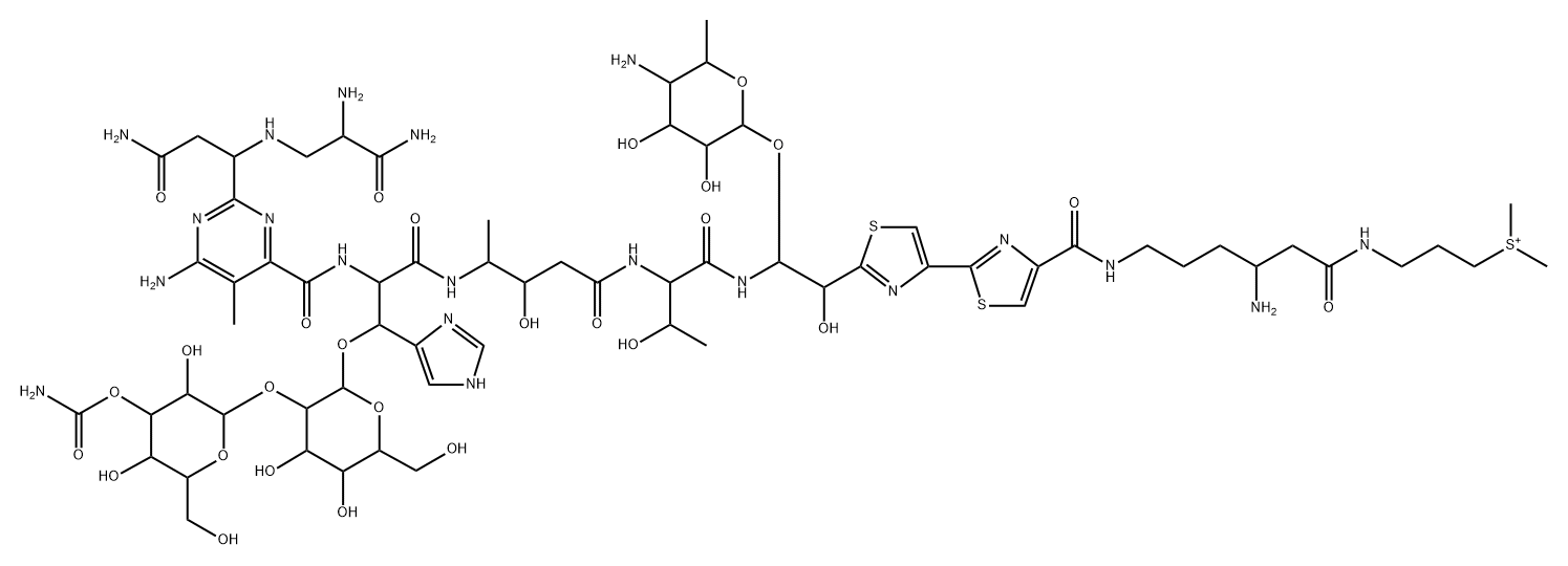 13-[(4-Amino-4,6-dideoxy-α-L-talopyranosyl)oxy]-N1-[4-amino-6-[[3-(dimethylsulfonio)propyl]amino]-6-oxohexyl]-19-demethyl-12-hydroxybleomycinamide Structure