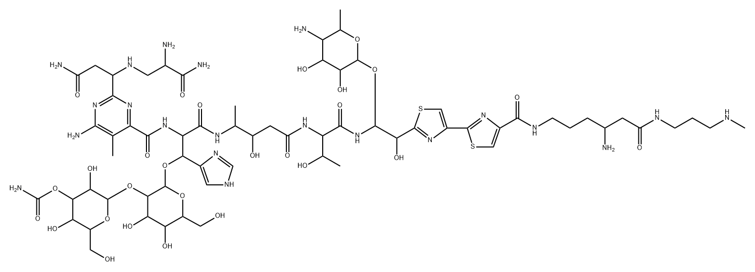77368-67-3 [2-[2-[2-[[6-amino-2-[1-[(2-amino-2-carbamoyl-ethyl)amino]-2-carbamoyl -ethyl]-5-methyl-pyrimidine-4-carbonyl]amino]-2-[[4-[[1-[[1-(5-amino-3 ,4-dihydroxy-6-methyl-oxan-2-yl)oxy-2-[4-[4-[[4-amino-5-(3-methylamino propylcarbamoyl)pentyl]carbamoyl]-1,3-thiazol-2-yl]-1,3-thiazol-2-yl]- 2-hydroxy-ethyl]carbamoyl]-2-hydroxy-propyl]carbamoyl]-3-hydroxy-butan -2-yl]carbamoyl]-1-(3H-imidazol-4-yl)ethoxy]-4,5-dihydroxy-6-(hydroxym ethyl)oxan-3-yl]oxy-3,5-dihydroxy-6-(hydroxymethyl)oxan-4-yl] carbamat e