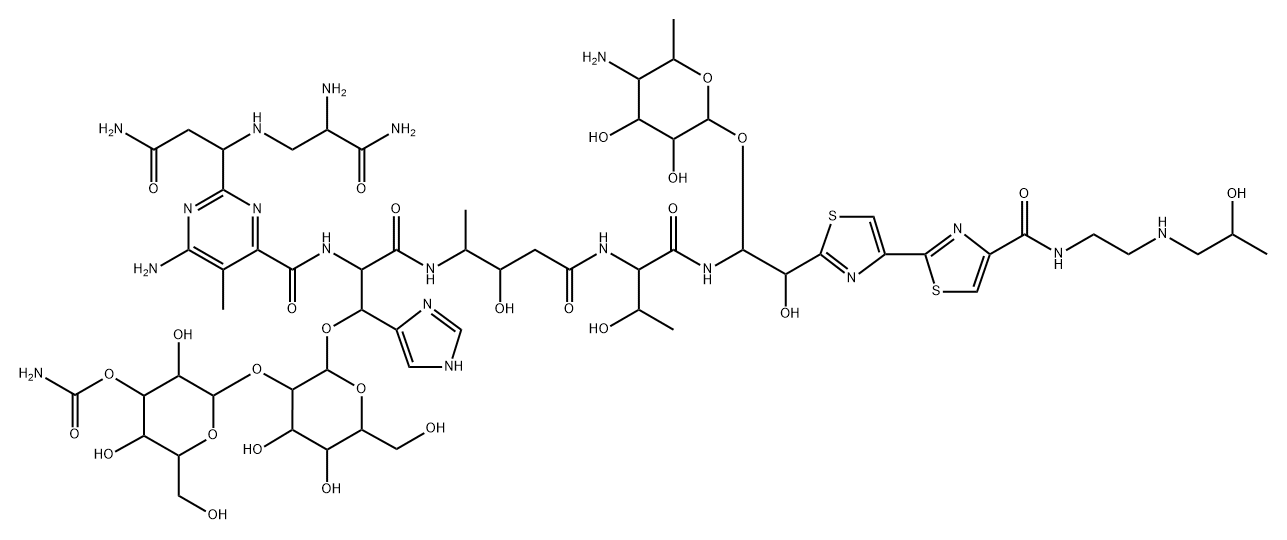 13-[(4-Amino-4,6-dideoxy-α-L-talopyranosyl)oxy]-19-demethyl-12-hydroxy-N1-[2-[(2-hydroxypropyl)amino]ethyl]bleomycinamide Structure