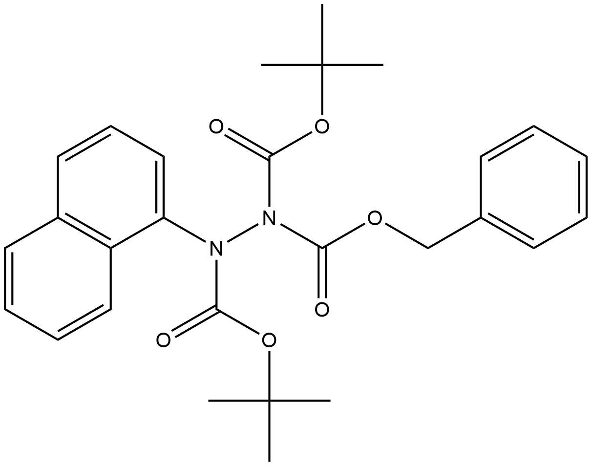 1-benzyl 1,2-tert-butyl (N'-naphthalen-1-yl)hydrazine-1,1,2-tricarboxylate Struktur