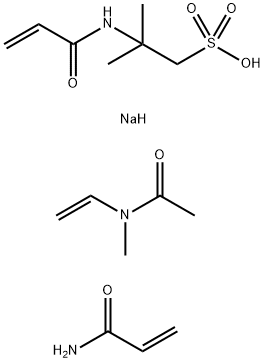 2-甲基-2-[(2-丙烯酰基)氨基]-1-丙磺酸一钠盐与N-乙烯基-N-甲基乙酰胺及2-丙烯酰胺的聚合物, 77553-49-2, 结构式