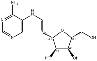 D-Ribitol, 1-C-(4-amino-5H-pyrrolo3,2-dpyrimidin-7-yl)-1,4-anhydro-, (1S)- Struktur