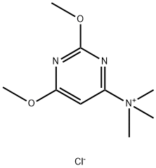4-Pyrimidinaminium, 2,6-dimethoxy-N,N,N-trimethyl-, chloride (1:1) 化学構造式