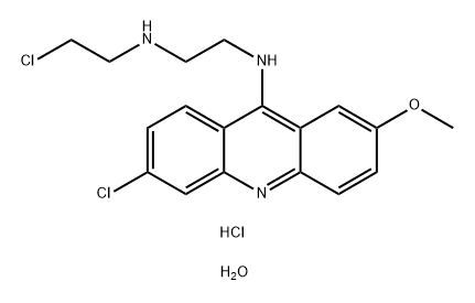 1,2-Ethanediamine, N1-(2-chloroethyl)-N2-(6-chloro-2-methoxy-9-acridinyl)-, hydrochloride, hydrate (2:4:3) Structure