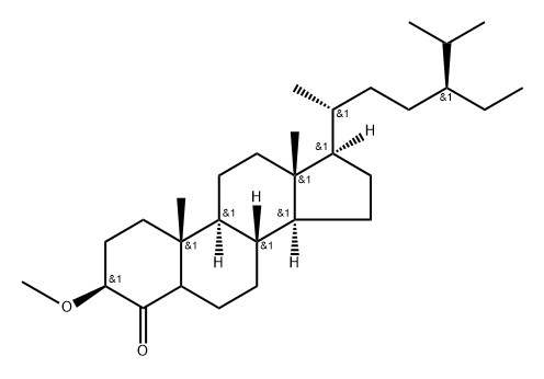 (24S)-3β-メトキシ-5ξ-スチグマスタン-4-オン 化学構造式