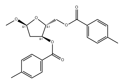 Methyl 2-deoxy-3,5-di-O-p-toluoyl-α-D-ribo-furanoside Structure