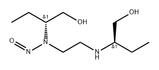 N-((R)-1-hydroxybutan-2-yl)-N-(2-(((R)-1-hydroxybutan-2-yl)amino)ethyl)nitrous amide 结构式