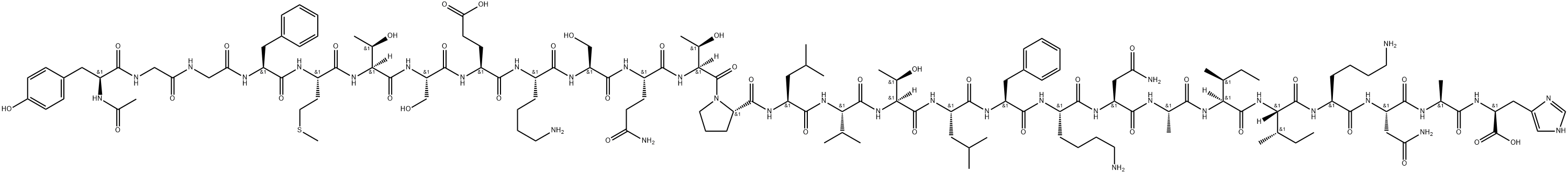 ACETYL-Δ-ENDORPHIN (BOVINE, CAMEL, MOUSE, OVINE) 结构式