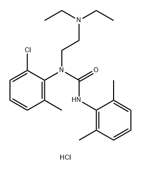 Urea, N-(2-chloro-6-methylphenyl)-N-[2-(diethylamino)ethyl]-N'-(2,6-dimethylphenyl)-, hydrochloride (1:1) Structure