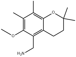 (6-Methoxy-2,2,7,8-tetramethylchroman-5-yl)methanamine 化学構造式