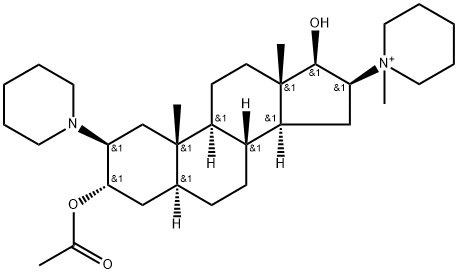 Piperidinium, 1-[(2β,3α,5α,16β,17β)-3-(acetyloxy)-17-hydroxy-2-(1-piperidinyl)androstan-16-yl]-1-methyl- Struktur