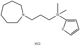 1H-Azepine, 1-[3-(dimethyl-2-thienylsilyl)propyl]hexahydro-, hydrochloride (1:1) 化学構造式