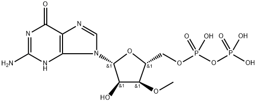 3'-O-甲基-5'-鸟苷二磷酸 结构式
