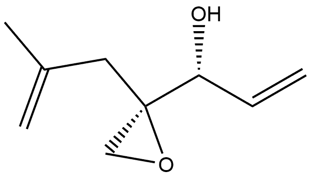 D-?threo-?Pent-?1-?enitol, 4,?5-?anhydro-?1,?2-?dideoxy-?4-?C-?(2-?methyl-?2-?propen-?1-?yl)?-,791123-32-5,结构式