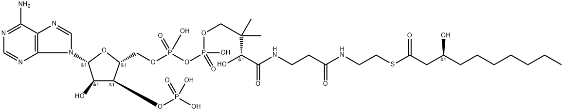 3-hydroxydecanoyl-coenzyme A 化学構造式