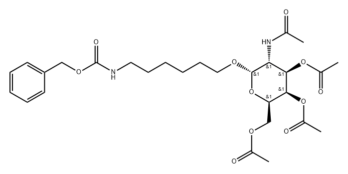 Carbamic acid, [6-[[3,4,6-tri-O-acetyl-2-(acetylamino)-2-deoxy-α-D-galactopyranosyl]oxy]hexyl]-, phenylmethyl ester (9CI) 结构式