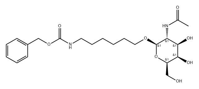 Carbamic acid, [6-[[2-(acetylamino)-2-deoxy-β-D-galactopyranosyl]oxy]hexyl]-, phenylmethyl ester (9CI) Structure
