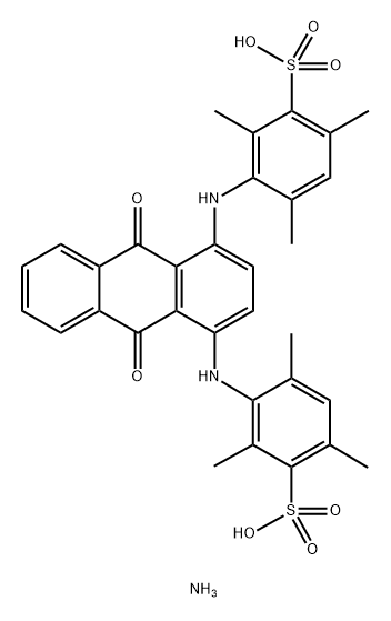 Benzenesulfonic acid, 3,3'-[(9,10-dihydro-9,10-dioxo-1,4-anthracenediyl)diimino]bis[2,4,6-trimethyl-, diammonium salt|3,3'-[(9,10-二氢-9,10-二氧代-1,4-蒽二基)二亚氨基]二(2,4,6-三甲基苯磺酸)二胺盐