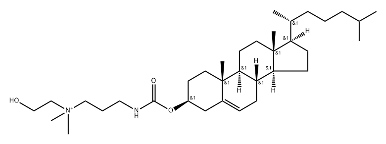 3β-[[3-[ジメチル(2-ヒドロキシエチル)アミニオ]プロピルカルバモイル]オキシ]コレスタ-5-エン 化学構造式