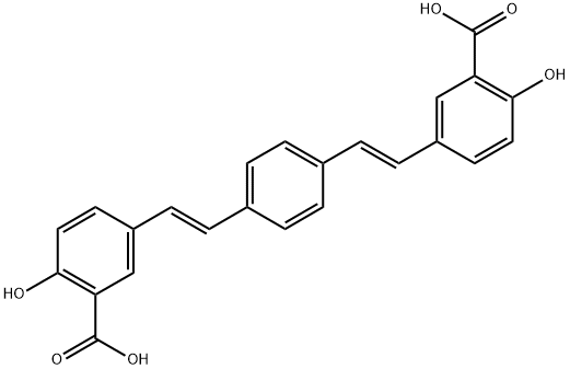 5-[(E)-2-{4-[(E)-2-(3-羧基-4-羟基苯基)乙烯基]苯基}乙烯基]-2-羟基苯甲酸, 796049-51-9, 结构式