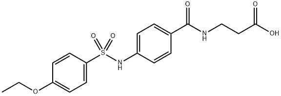 3-(4-(4-乙氧基苯基磺酰氨基)苯甲酰氨基)丙酸, 796065-15-1, 结构式