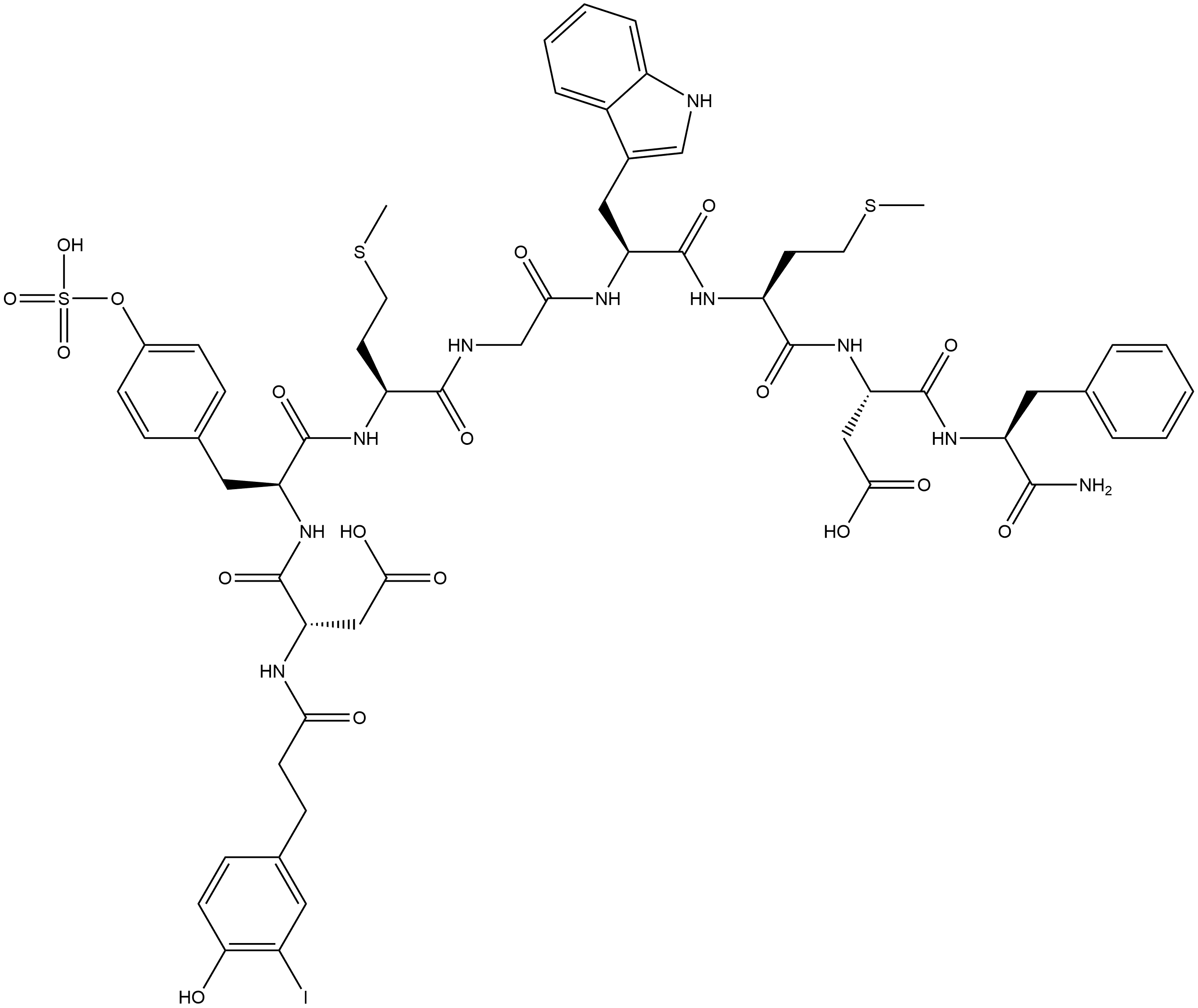 cholecystokinin octapeptide, des-NH2-Tyr Struktur