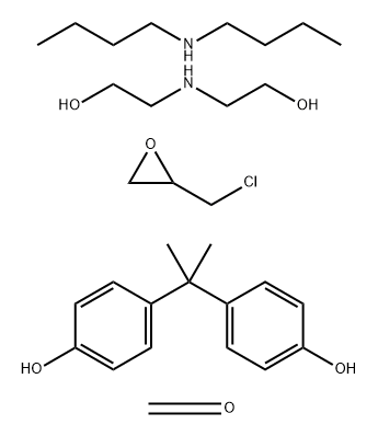 Formaldehyde, polymer with (chloromethyl)oxirane and 4,4-(1-methylethylidene)bisphenol, reaction products with N-butylbutanamine and diethanolamine 化学構造式