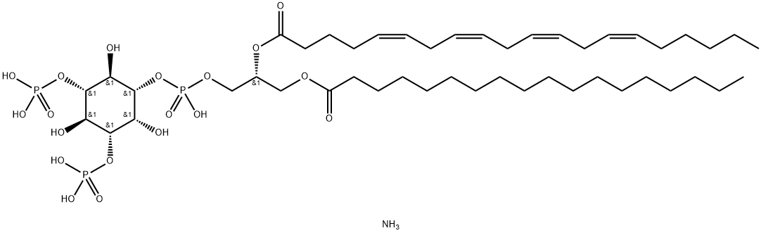 1-stearoyl-2-arachidonoyl-sn-glycero-3-phospho-(1'-Myo-inositol-3',5'-bisphosphate) (aMMoniuM salt) Structure