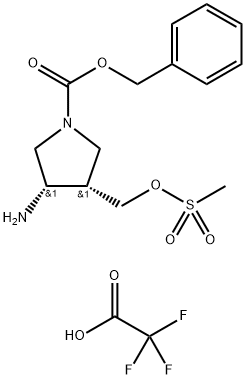 1-Pyrrolidinecarboxylic acid, 3-amino-4-[[(methylsulfonyl)oxy]methyl]-, phenylmethyl ester, (3S,4S)-, mono(trifluoroacetate) (9CI)