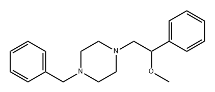 1-benzyl-4-(2-methoxy-2-phenylethyl)piperazine 化学構造式