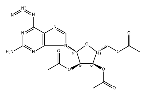 9H-Purin-2-amine, 6-azido-9-(2,3,5-tri-O-acetyl-β-D-ribofuranosyl)-,79999-42-1,结构式