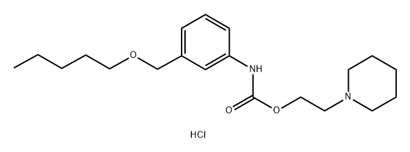 Carbanilic acid, m-((pentyloxy)methyl)-, 2-piperidinoethyl ester, hydrochloride Structure