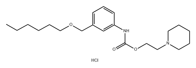 Carbanilic acid, m-((hexyloxy)methyl)-, 2-piperidinoethyl ester, hydrochloride 结构式