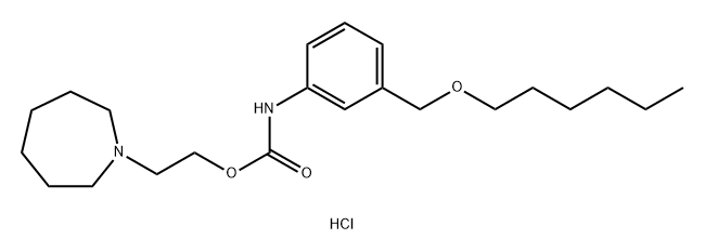 Carbanilic acid, m-((hexyloxy)methyl)-, 2-(hexahydro-1H-azepin-1-yl)ethyl ester, hydrochloride Structure