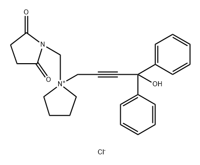 80381-83-5 Pyrrolidinium, 1-[(2,5-dioxo-1-pyrrolidinyl)methyl]-1-(4-hydroxy-4,4-diphenyl-2-butyn-1-yl)-, chloride (1:1)