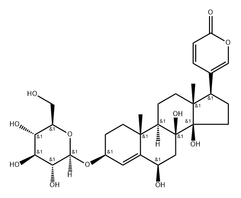 Bufa-4,20,22-trienolide, 3-(β-D-glucopyranosyloxy)-6,8,14-trihydroxy-, (3β,6β)- Structure