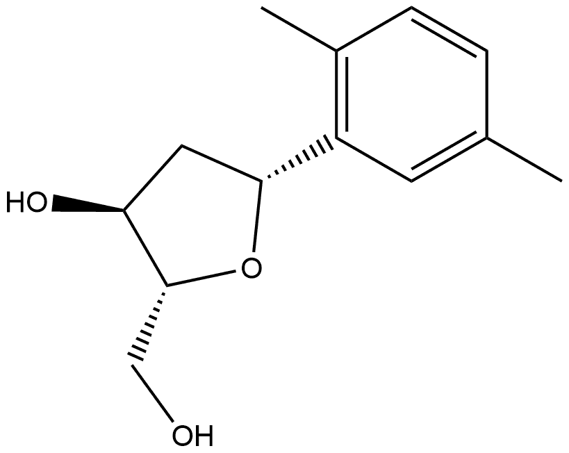 D-?erythro-?Pentitol, 1,?4-?anhydro-?2-?deoxy-?1-?C-?(2,?5-?dimethylphenyl)?-?, (1R)?- Structure