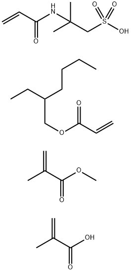 丙烯酸-2-乙基己酯与甲基丙烯酸甲酯、2-丙烯酰氨基-2-甲基丙烷磺酸和甲基丙烯酸的聚合物,80539-68-0,结构式